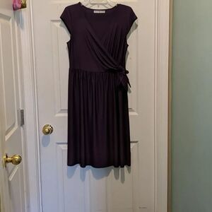 Signature Collection purple faux wrap dress Sz M
